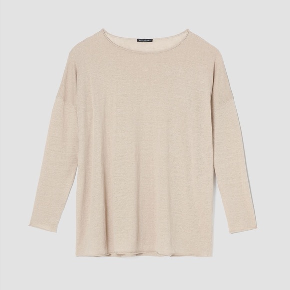 Eileen Fisher Tops - Eileen Fisher | 100% Linen Cream Long Sleeve Top